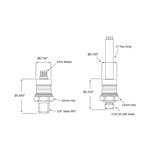 Core Sensors CS11 CS11 Compact Media Isolated Pressure Sensor Product Dimensions Diagram