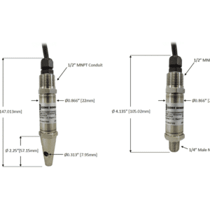 Core Sensors CS12 / CS82 Pressure Transducer Dimensions Diagram